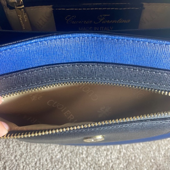 Navy Blue Cuoieria Fiorentina leather Crossbody Bag Italy - Picture 13 of 16